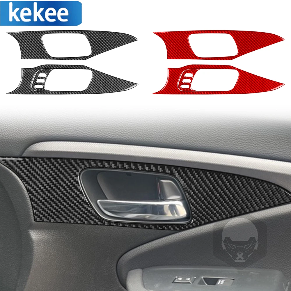 

For Honda Passport Pilot 2016-2023 Carbon Fiber Auto Front Door Handle Panel Kits Trim Sticker Decor Car Interior Accessories