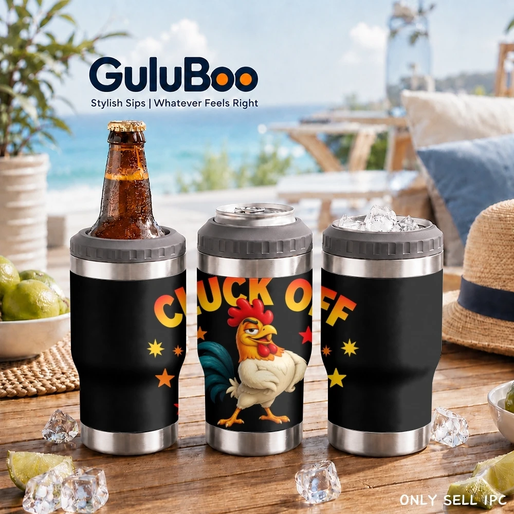 Interesting Scream Chicken Vacuum Flasks 4-in-1 Versatile Cooler: One Cup, Total Freedom from Brews to Beer