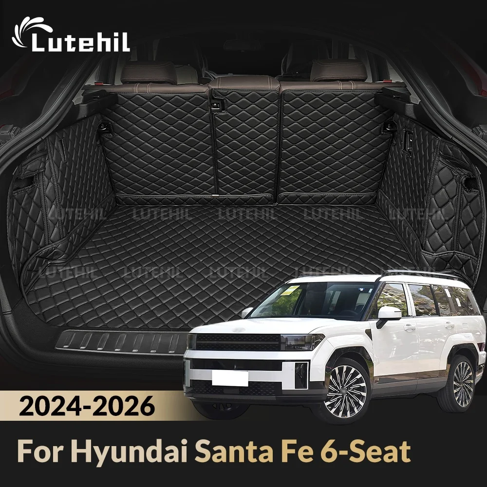Cargo Liner For Hyundai Santa Fe 6-Seat 2024 2025 2026 Car Trunk Mats Carpet With Backrest Protectors Cargo Mats Accessories