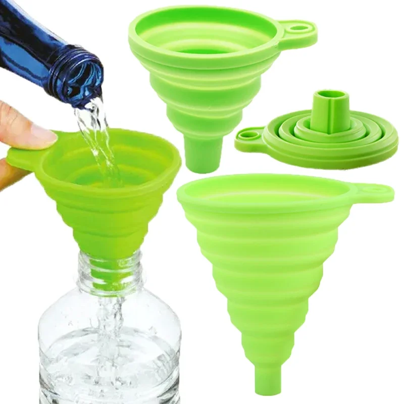 

Silicone Car Engine Funnel Gasoline Oil Fuel Petrol Diesel Liquid Washer Fluid Change Fill Transfer Universal Collapsible Funnel
