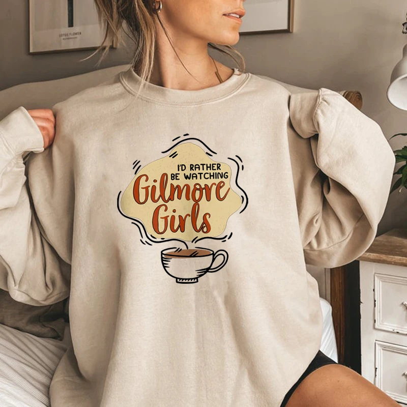 Gilmore Girls Sweatshirt I\'d Rather Be Watching Gilmore Hoodie Star Hollow Luke\'s Diner Jumper Lorelai Rory Crewneck Sweatshirts