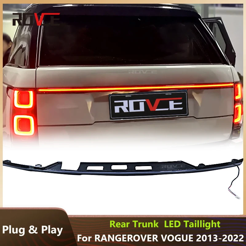 

ROVCE For Range Rover Vogue L405 2013-2022 Car Trunk Trim Strip Upgrade Conversion LED Rear Through Taillight Lamp Accessories