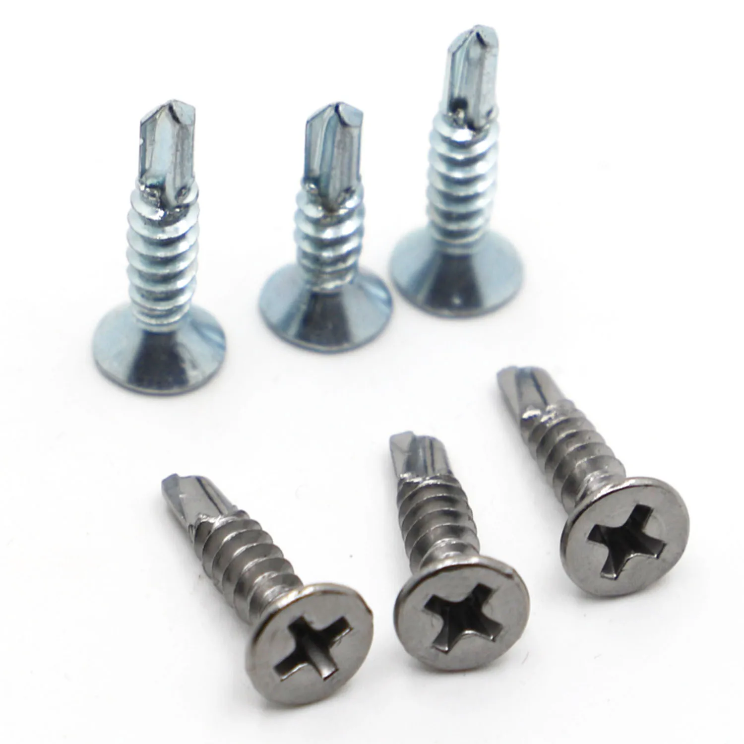 

Zinc Plated Phillips Flat Head Self Drilling Screw M3.5 M4.2 M4.8 M5.5 M6.3 410 Stainelss Steel Self Tapping Screws