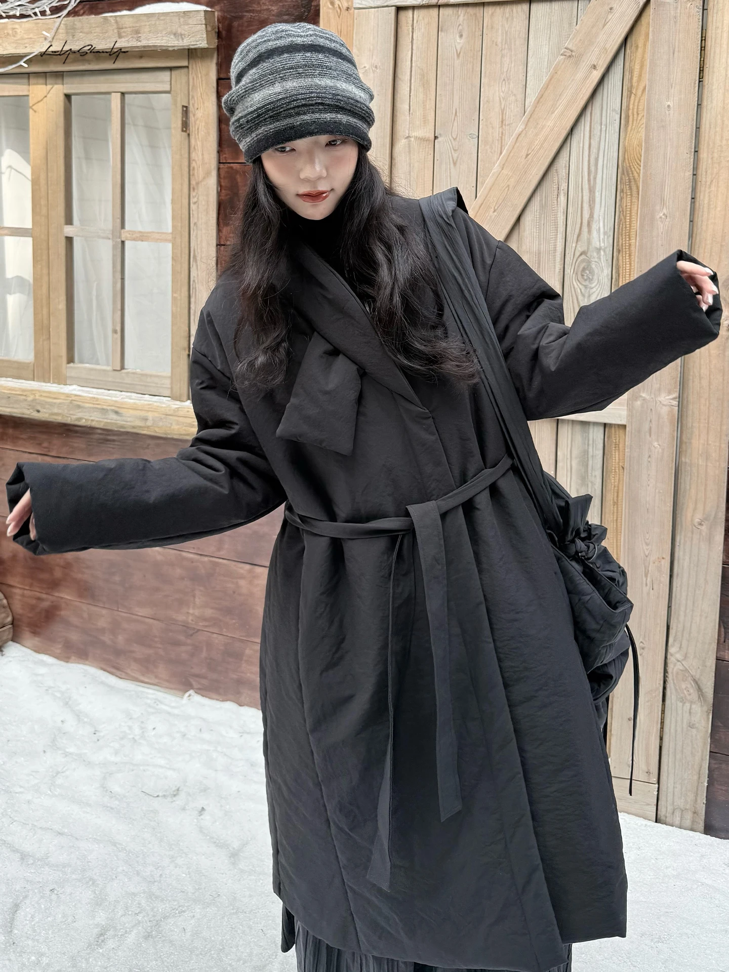 

Thi Long Cotton Jaet с шарфом Ne Design Зимняя верхняя одежда Sli Commute Sle Pure Color Land And Mountain Island