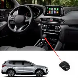 Carbon Fiber style Gear Shift Knob Head Cover Trim For Hyundai Santa Fe 2019 2020 2021 Car Interior Accessories