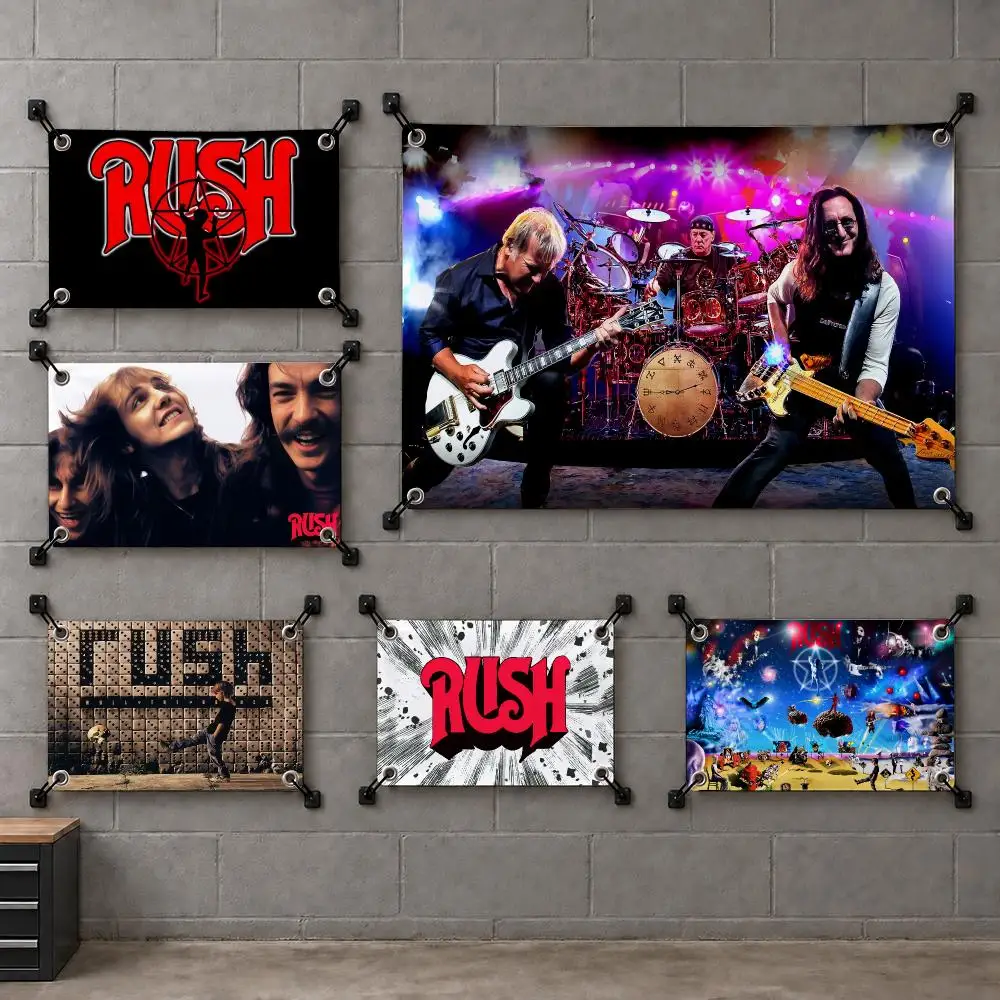 Cool Metal Rock R-RUSH Heavy Flags Bedroom House Living Room Dorm Outdoor Party Wall Hanging Background Banner Decor