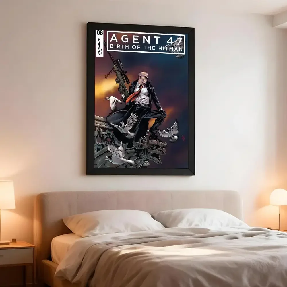 47 Character Game Hitman Agent 47 Poster Artistic Wall Decor Indoor Outdoor Home Ornament for Collectors