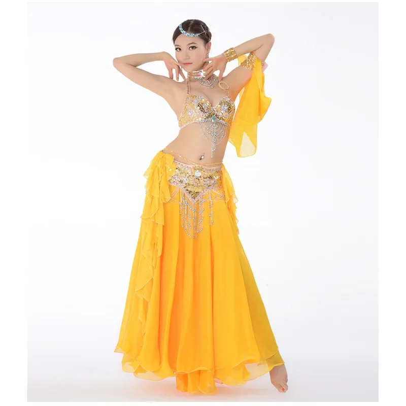 Trajes orientales para mujer, conjunto de traje de danza del vientre, sujetador, cinturón, traje de danza Oriental, ropa de danza del vientre