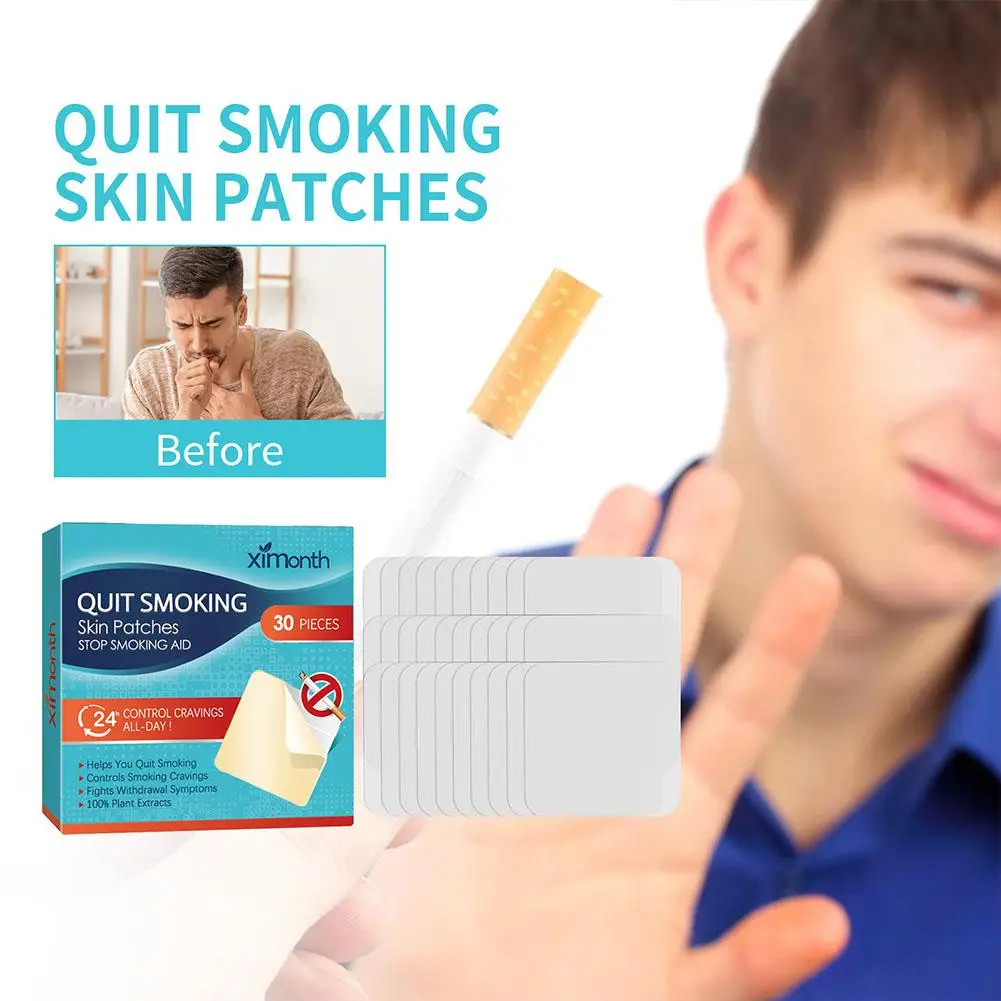30 قطعة رقعة إقلاع التدخين المساعدة تساعد بشكل فعال على الإقلاع عن التدخين مكونات طبيعية نقية على المدى الطويل رقعة التحكم في التدخين