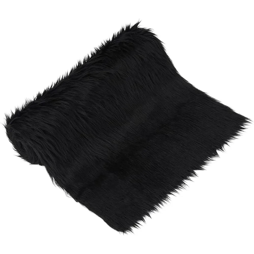 

39,37-дюймовая черная ткань из искусственного меха 11,81 дюйма, мягкая плюшевая ткань, материалы для шитья, ремесленные материалы для костюмов, ковриков, подушек, украшений