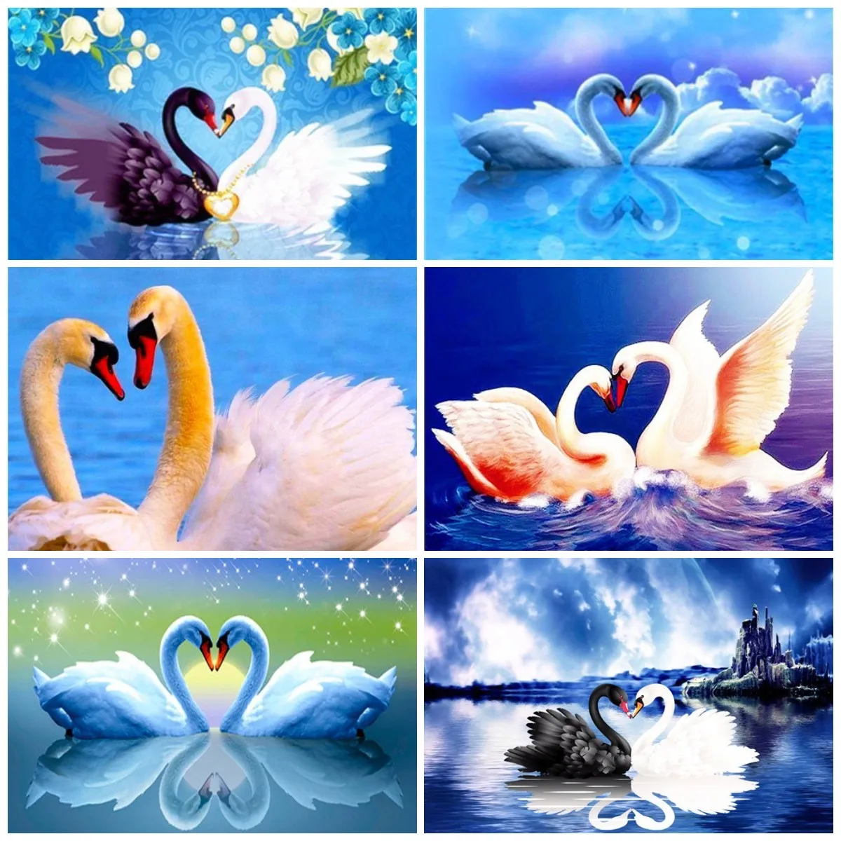 

Diamond Embroidery Swan Animal Full Square Diamond Painting Cross Stitch Kit Picture Rhinestone Mosaic Handicraft Gift