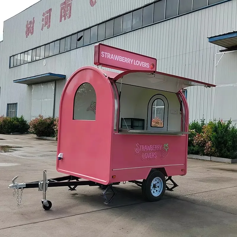 Most Popular Small Business Mobile Food Cart, Enclosed Chocolate Strawberry Vending Trailer