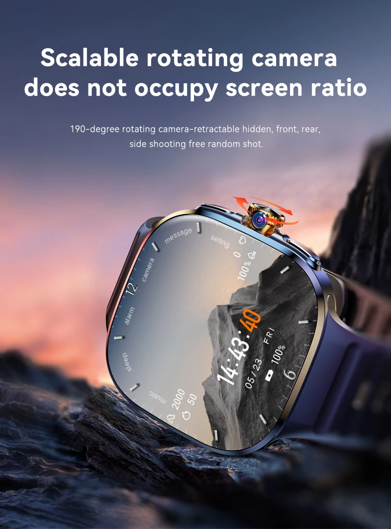 Neue 4G/5G Smartwatch 2,4-Zoll 720*720 Amoled Android 10.0 1000W Kamera GPS WIFI SIM-Karte 2100mAh Akku Smartwatch für Männer und Frauen – Detail 9