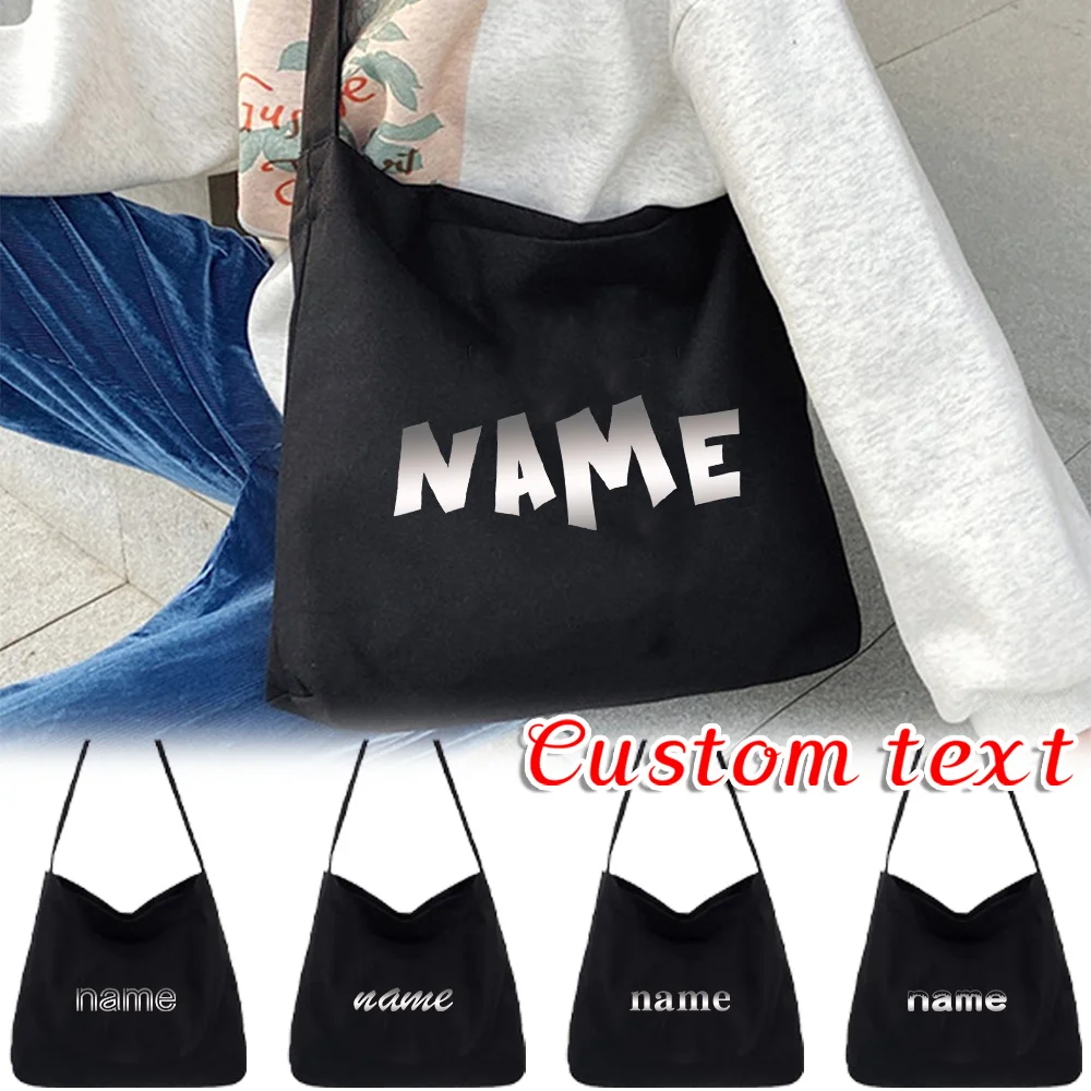 Personalized Customization Name Shoulder Bag New Women's Canvas Shoulder Bag Multi Functional Simple Shoulder Bag