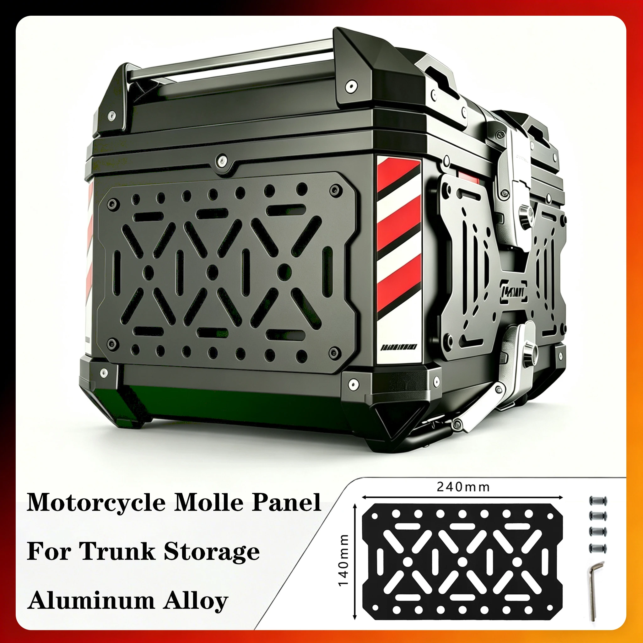 Motorcycle Molle Panel For Trunk Storage Aluminum Alloy Waterproof Tactical Storage Universal Side Box Organizer Modular Storage