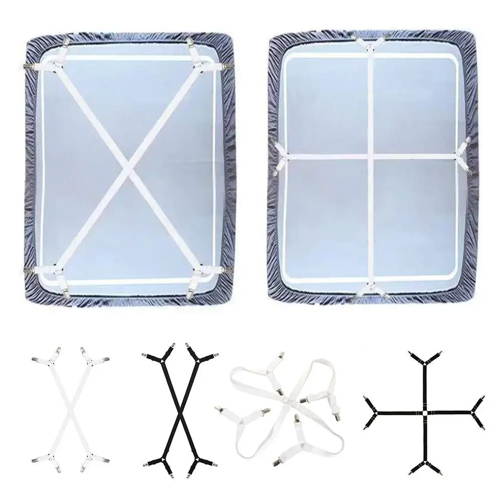 Fasteners Cover 4/8 Clips Bed Sheet Holder Non-Slip Elastic Mattress Clip Adjustable Fixing Strap Grippers Blankets