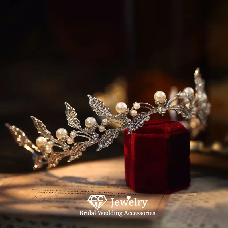

CC Vintage Crown Women Accessories Wedding Hairwear Bridal Dress Engagement Hair Ornaments Leaf Shape Coronets Headbands HS36