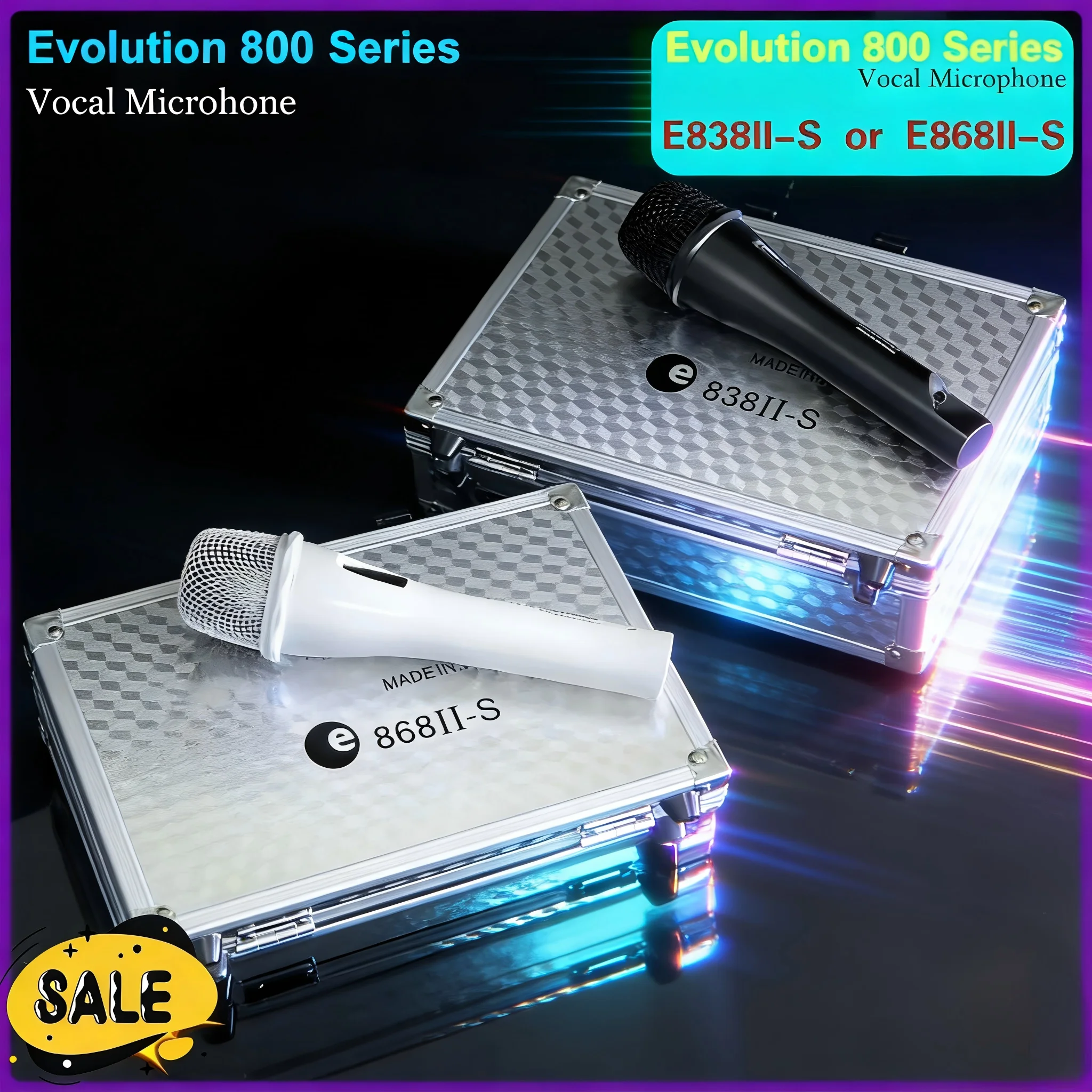 

Профессиональный динамический микрофон E838II-S-Black-S-WhiteE868II-S для караоке, прямых трансляций, пения, конференций и выступлений