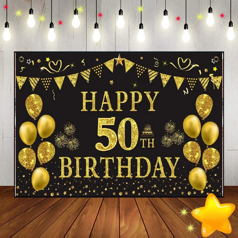 Happy 50th Birthday Background Custom Backdrop Boy Photo The Breath of Youth Photography Backdrops Prince Decoration Game Young