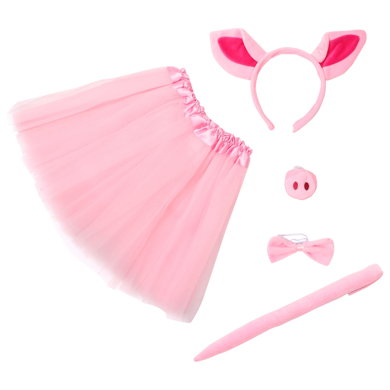 

1 set Ballet Tutu Suit Pig Costume Set Girls Fabric Dress Animal Performance Cosplay Carnival Photo Props Premium Material