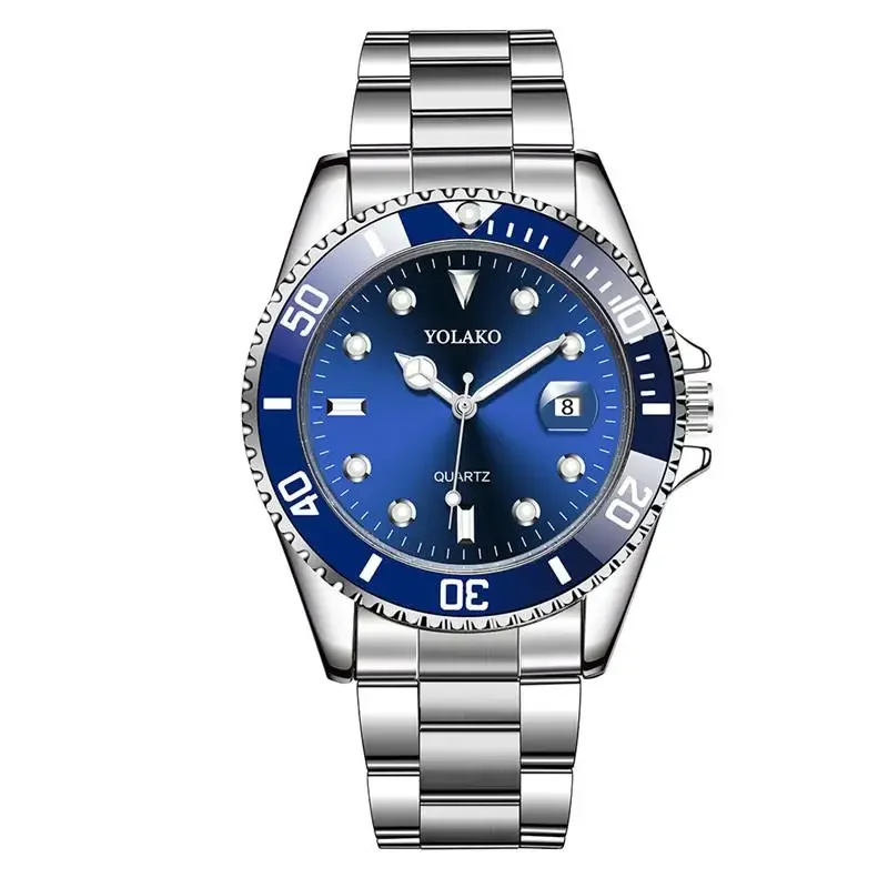 Vendi come torte calde moda orologio da polso in acciaio inossidabile da uomo calendario al quarzo verde 2023 prodotti più venduti Dropshipping