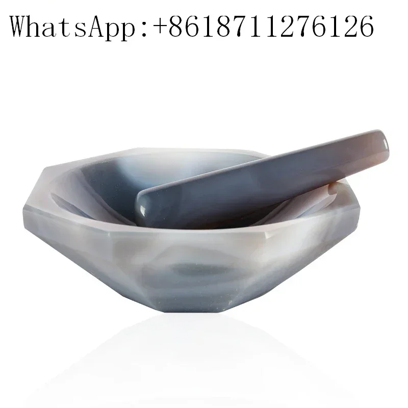 

Natural agate mortar laboratory milk bowl wear-resistant grinding rod (including rod)