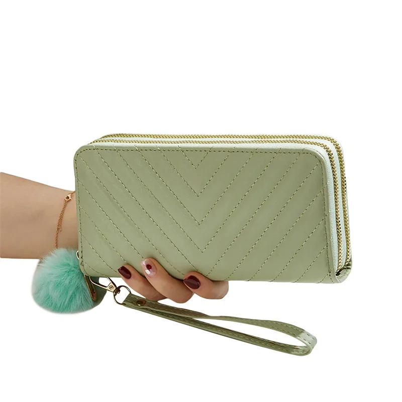 Womens Wristlet Wallet Leather Zipper Purse Credit Card Holder Clutch Wallet for Daily Office