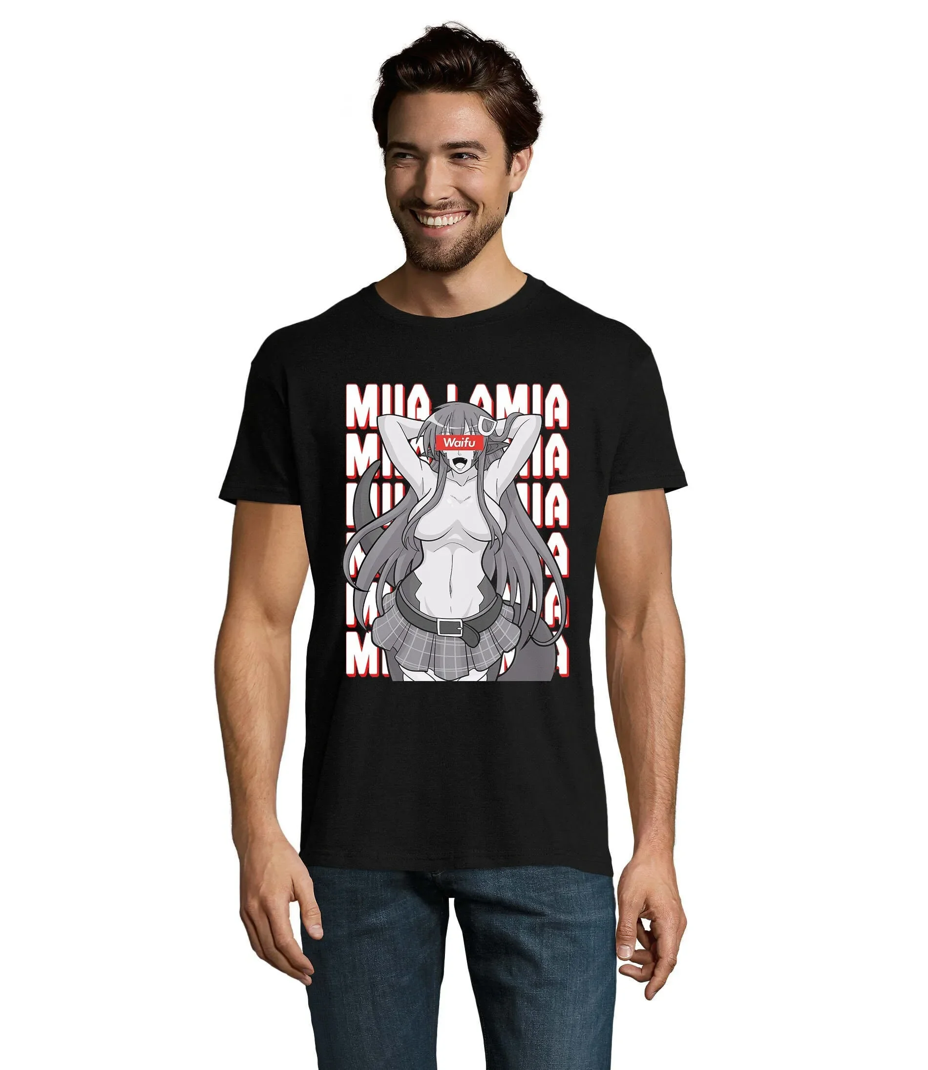 

Мужская хлопковая футболка Miia Lamia Waifu