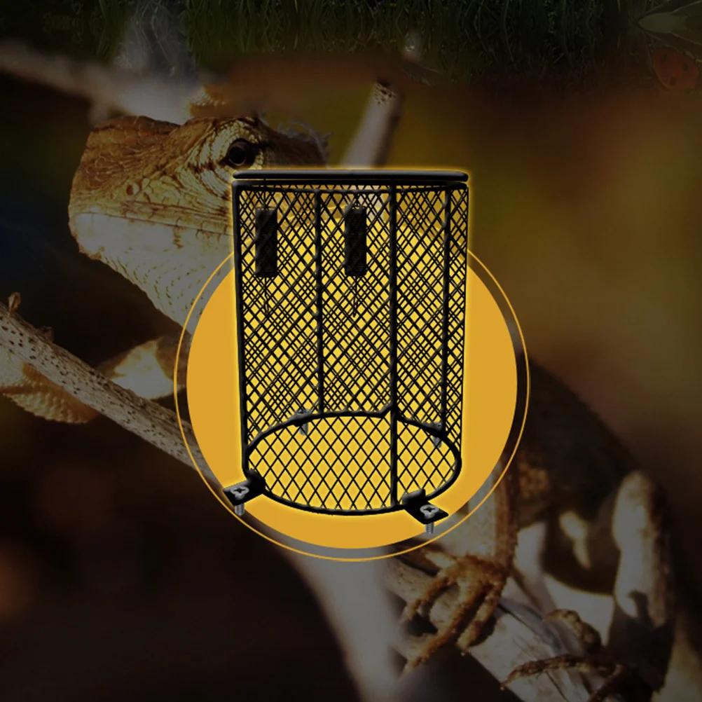 

Anti-Scald Lamp Shade Iron Reptile Heater Guard For Day Night Lights Ceramic Bulb Spotlight Poultry Pet Care Black