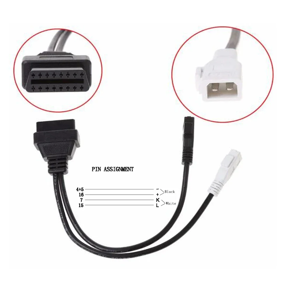 2P+2P to 16Pin OBD 2 Cable VAG Adapter For AUDI 2X2 OBD1 OBD2 Car Diagnostic Cable 2P+2P to 16 Pin Female Connector for VW/Skoda