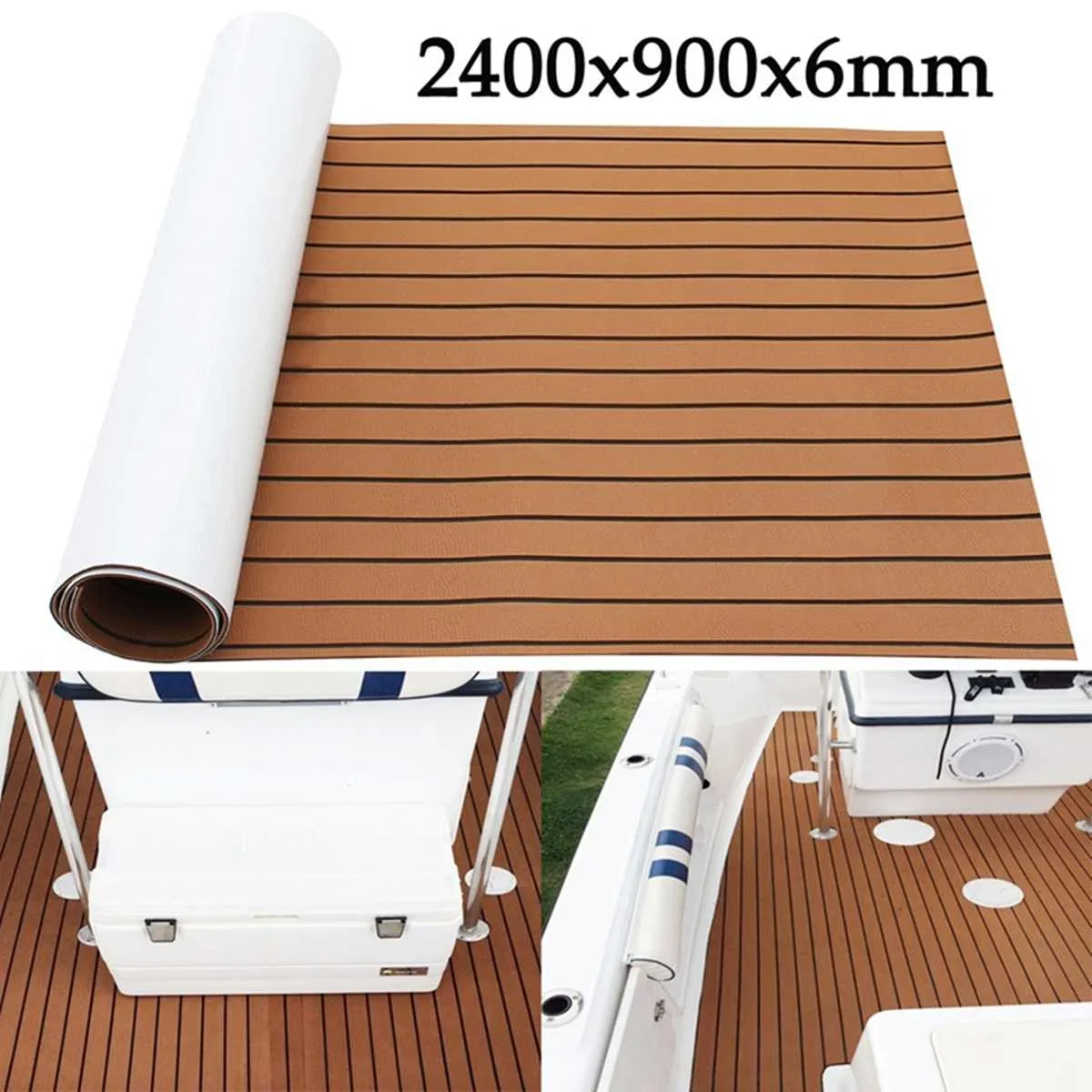 

2400x900x6mm EVA Foam Sheet Marine Flooring Teak Boat Mat Boat Yacht Flooring Faux Teak Sheet Pad Teak Foam Decking for Boats