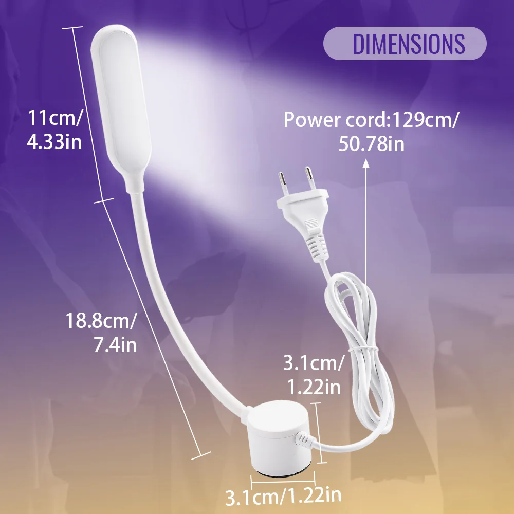 30LED Magnetic Sewing Machine Lamp ABS Metal Touch Dimmable360Flexible Gooseneck Work Light For Industrial Tailor Garment Sewing