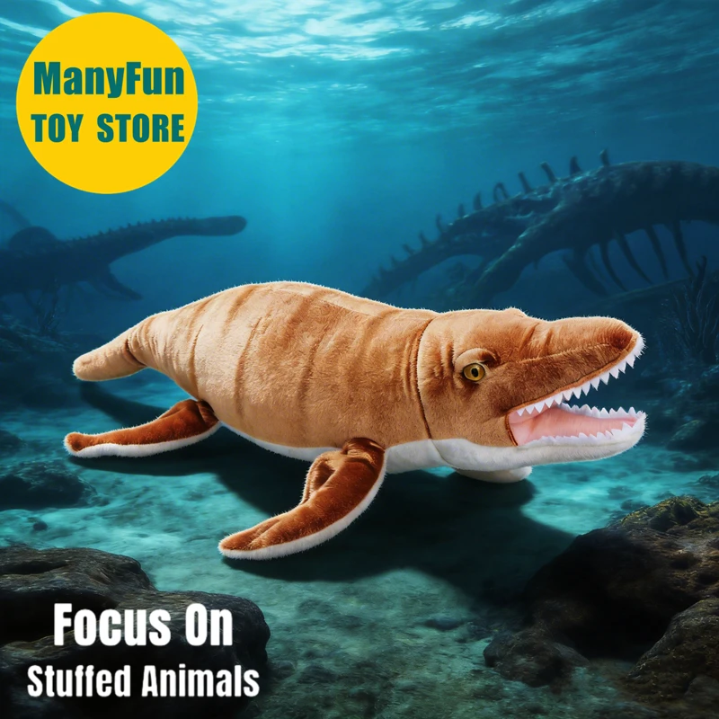 

Плюшевая игрушка Кронозавр: Реалистичная кукла-имитация плиозавра/иктозавра, мягкая игрушка-подарок для детей