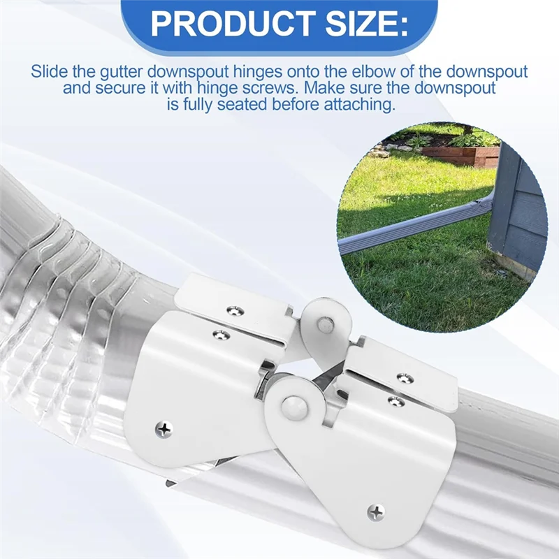 4 Pack Gutter Downspout Extensions Gutter Hinges Downspout Extension For Rectangle Or Square Downspout-ABUA