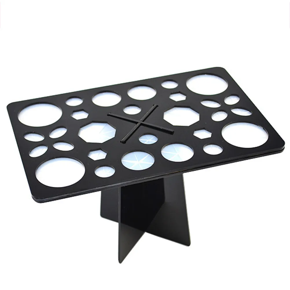 Folding Collapsible Black Acrylic Brush Drying Tower Holder for Makeup Nail Art Air Drying Organizer Stand view 5