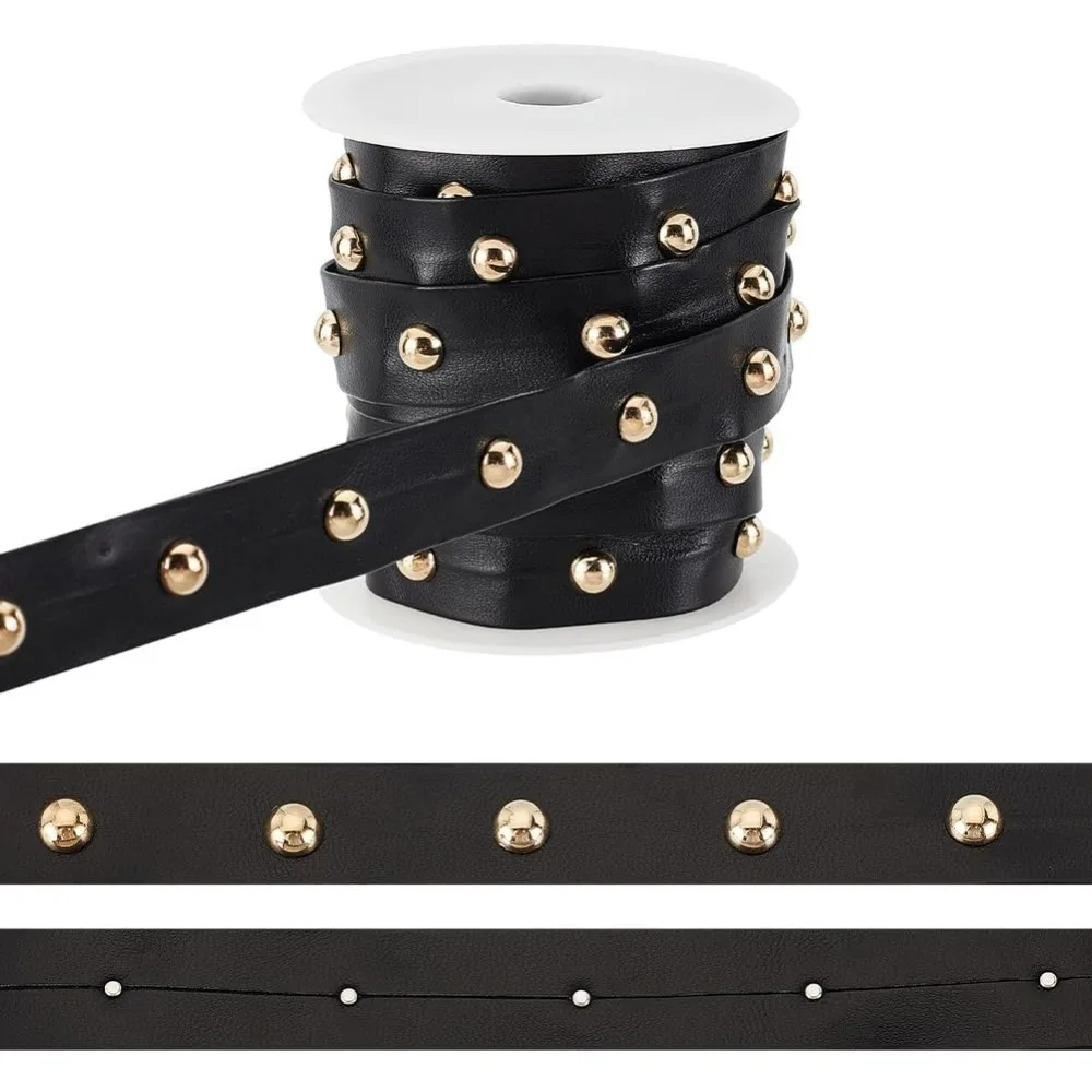 

Кружево из искусственной кожи шириной 9 ярдов (8,2 м) с заклепками, черная нить шириной 0,8 дюйма с шипами и бисером, отделка из готической кожи с набором для изготовления латуни