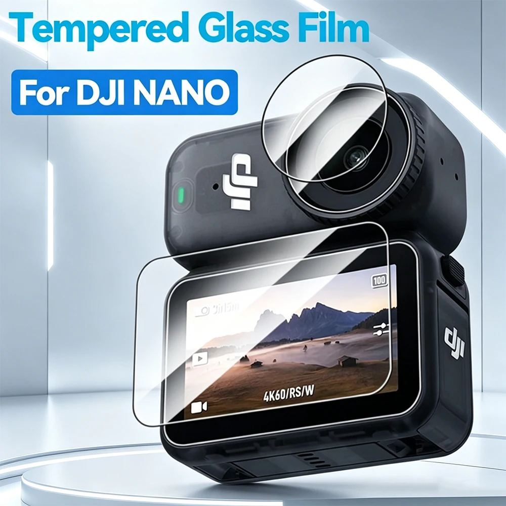 Tempered Glass Film Full Coverage 9H Hardness Anti Scratch Screen Lens Protection Accessories Set Compatible For DJI Osmo Nano