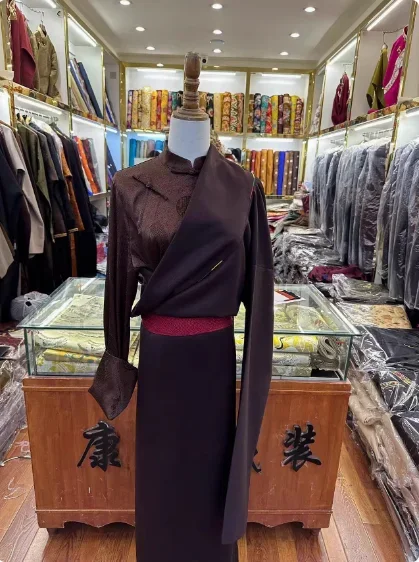 중국어 Xizang 민족 스타일 여성 Kangba 티베트 가운