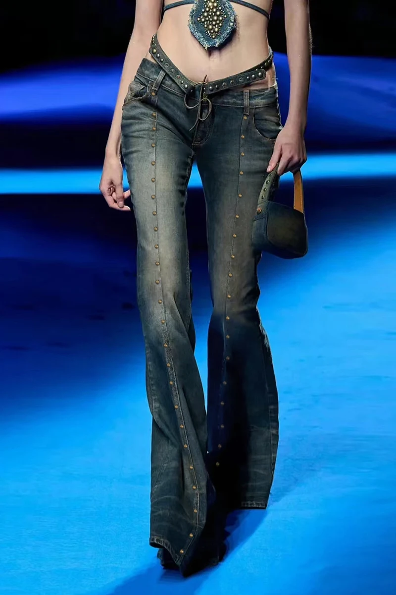 

Vintage Flare Jeans For Women With Studs Design Inspired By Tribal Supermodel Fashion,Bell Bottoms 2025