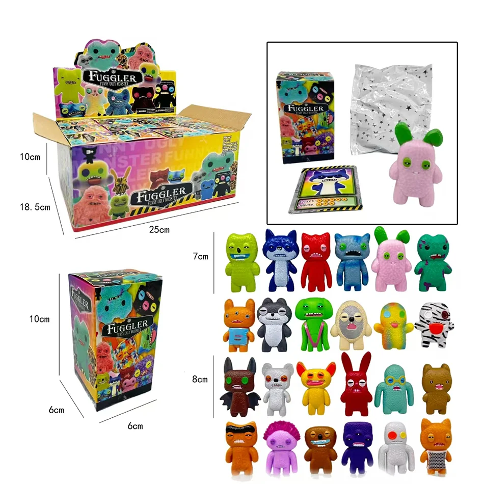 Echte Fuggler Blind Box Figur Ugly Monster Tooth Wide Eyed Weirdo Annoyed Alien Screech V3 Grin Grin Sammlermodell Spielzeug