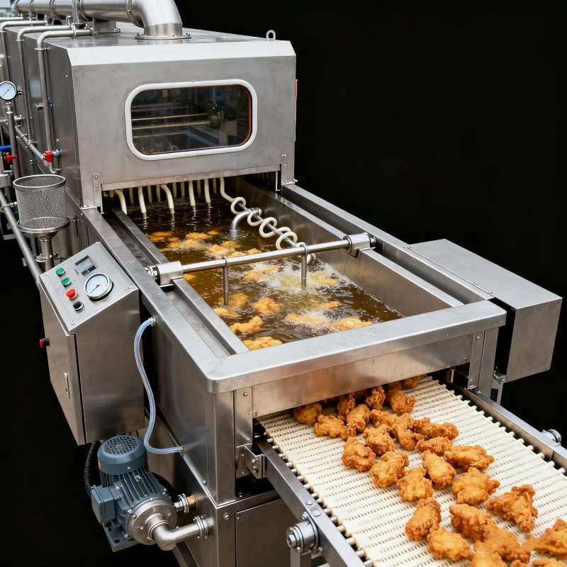 Temperature Control Large-Scale Commercial French Fries Potato Continuous Frying Production Line FL Customized