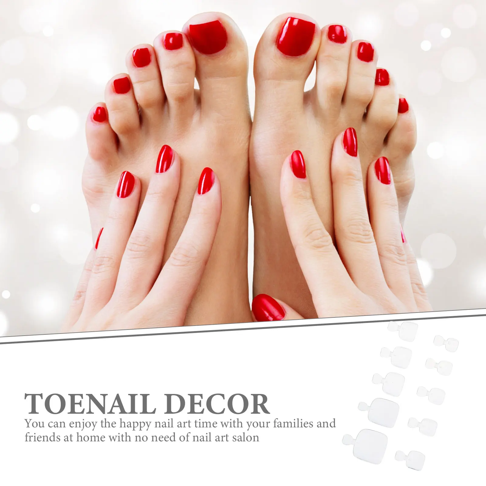 

500 Pcs False Toenails Nail Art Supplies Decorative Tips for Feet DIY Manicure Various Sizes Eco Friendly Safe Use Festivals