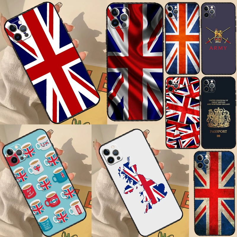 Union Jack British England UK Flag Case For iPhone 11 12 13 14 15 16 Pro Max Cover For iPhone 13 12 Mini XR X XS Plus