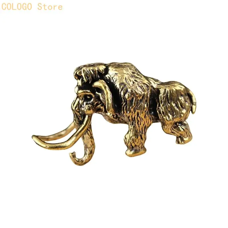 Metal Mammoths Statue Fengshui Sculpture Decorative Ornament Mammuts Figurine D0LD