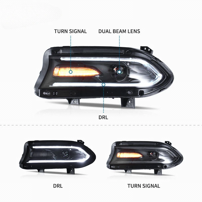 LED Headlights 2015-UP Original Replacement For R/T SRT Car Head Lights For Dodge charger Headlamp