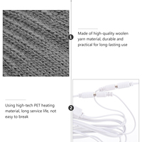 1 Pair Usb Heated Mitten Winter Electric Thermal Gloves Outdoor Sports Woolen Yarn Warm Knitting Mittens Laptop Use Fingerless