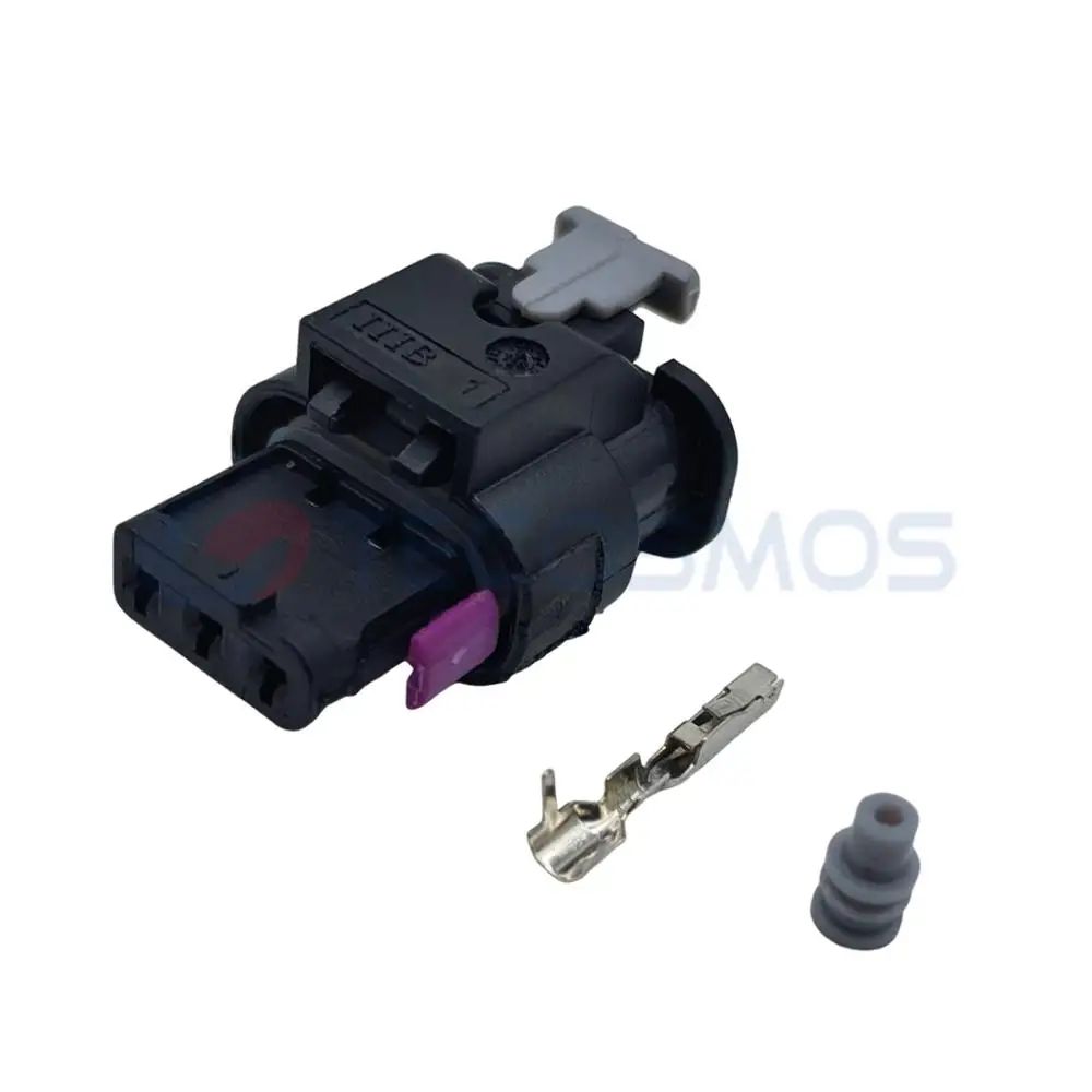1/5/10 PCS 3 Pin Auto Waterproof Connector Reversing Radar Camshaft Position Sensor Solenoid Valve Plug 4F0973703  1-1718644-1