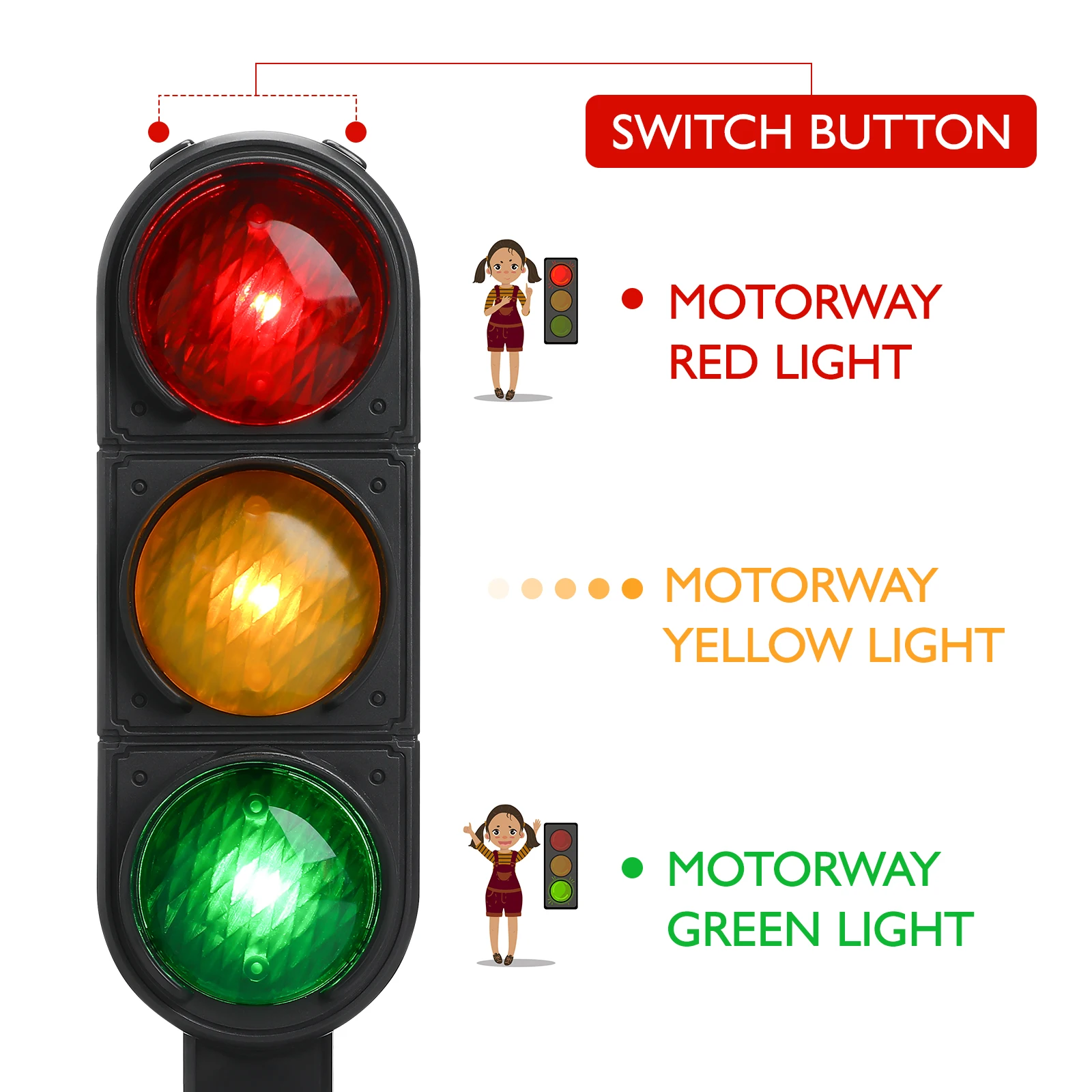 Traffic Light Toy Simulation Road Traffic Maker Signal Light Toy For Kids Traffic Safety Education Props For Traffic Lights