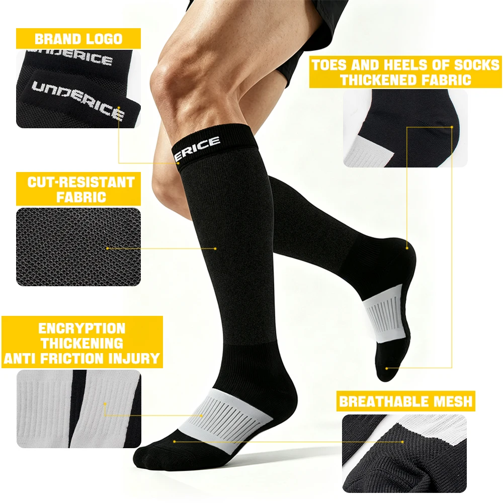 M/L 360° Cut Resistant Hockey Socks Moisture-Wicking With Seamless Toe For Ice Hockey Skiing Cycling Soccer Sports Socks