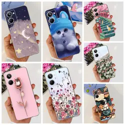 For Realme 10 4G RMX3630 Soft Silicone TPU Shockproof Phone Case For Realme 10 Cute Cartoon Pattern Bumper Protective Back Cover